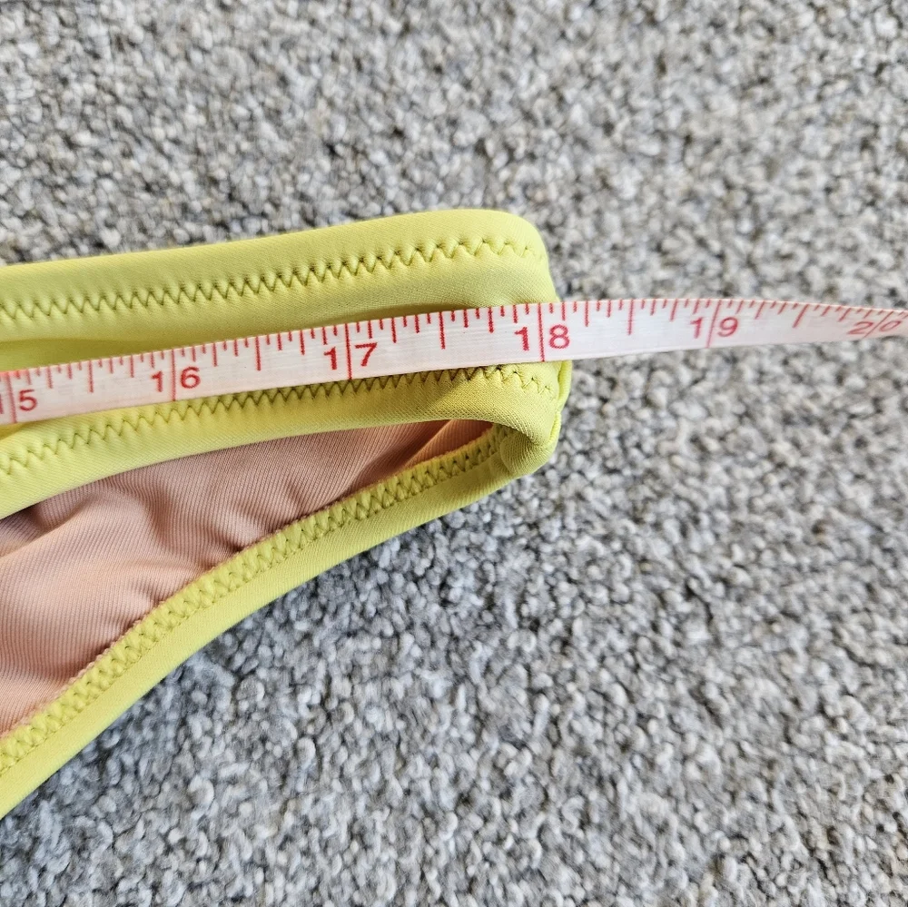 J.Crew High Cut Leg Mid Rise Cheeky Bikini Bottom, XL, Yellow